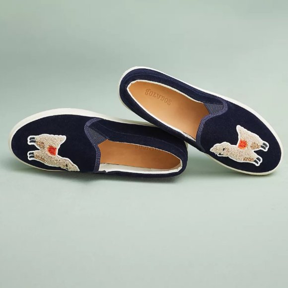 Soludos Shoes - 10% Off Host Pick Sunday Soludos Velvet Llama Sneaker - Navy Size 9